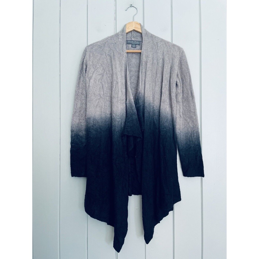 Barefoot Dreams Cozychic Lite Island Wrap Cardigan Sweater S/M Ombre Gray 436